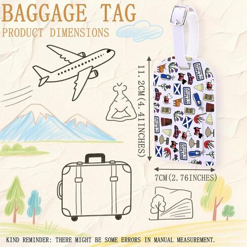 Scotland Travel Luggage Tag Edinburgh Souvenir Gift Scotland Gift for Scottish Lover Edinburgh Thistle Bag Tag (Scotland-tag) in Kuwait