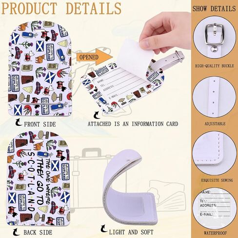 Scotland Travel Luggage Tag Edinburgh Souvenir Gift Scotland Gift for Scottish Lover Edinburgh Thistle Bag Tag (Scotland-tag) in Kuwait