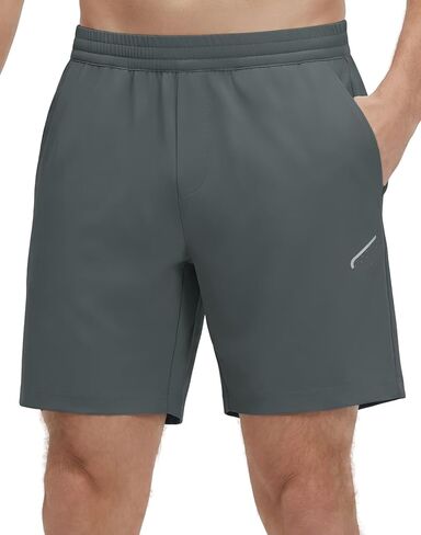 M MAELREG Men's Athletic Running Shorts Quick Dry 7" Elastic Waist Lightweight Sports Gym Workout Shorts with Zipper Pockets in Kuwait