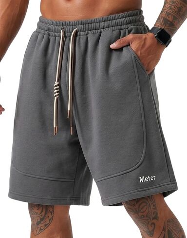 360GSM Heavyweight Thick Mens Cotton Shorts 8" Baggy Fleece SweatShorts in Saudi Arabia