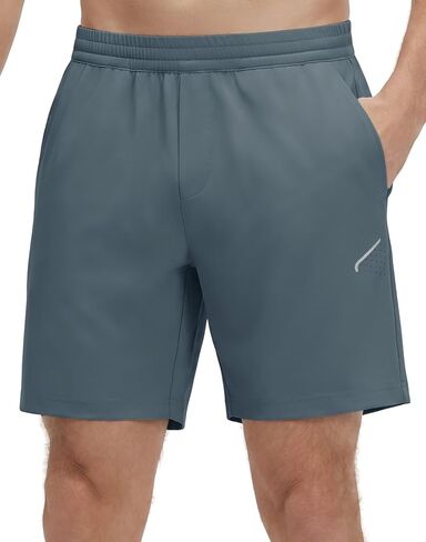 M MAELREG Men's Athletic Running Shorts Quick Dry 7" Elastic Waist Lightweight Sports Gym Workout Shorts with Zipper Pockets in Kuwait