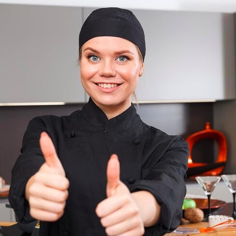 4 Pack Adjustable Tie Back Chef Cap - Breathable Cooking Kitchen Hat for Women & Men in Saudi Arabia