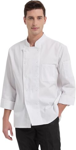Chef Jacket Black Chef Coat Long Sleeve Chef Clothes Men,Chef Uniform for Kitchen,Restaurant,Hotel Uniform in Saudi Arabia