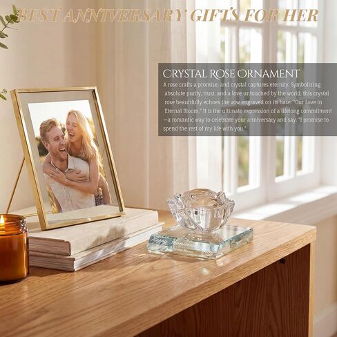 Crystal Rose for Women/Her, Romantic Wedding Anniversary Day Gifts for Wife, Unique Wedding, Birthday, Mother's Day Keepsake Ornament for Girlfriend, Mom, Couples in Saudi Arabia