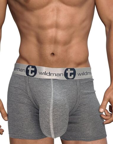 Wildmant Modal Monster Cock 5" Inseam Boxer Brief Gray in Saudi Arabia