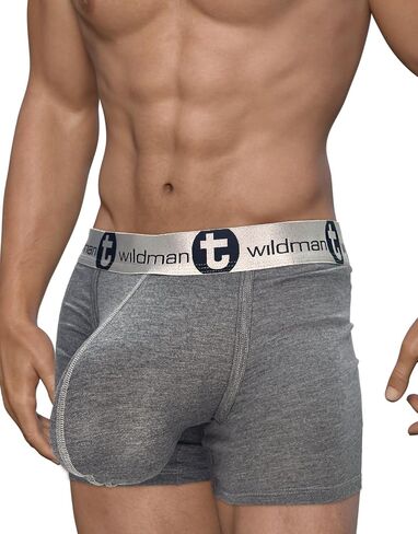 Wildmant Modal Monster Cock 5" Inseam Boxer Brief Gray in Saudi Arabia