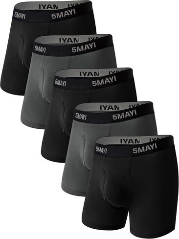 Mens Underwear Boxer Briefs for Men Viscose Underwear Comfortable Midrise Undergarments with Open Fly in Kuwait