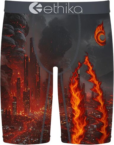 Ethika Men's Staple Boxer Brief, 4-Way Stretch with Signature Waistband, No Ride-Up Comfort - BMR Molten Metropolis in Kuwait
