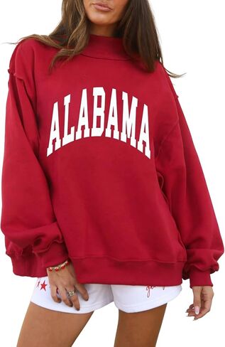 wihnsinop Women's Reversible USA America Graphic Sweatshirt Mock Neck Oversized Patriotic Holiday Pullover Fleece Top in Saudi Arabia