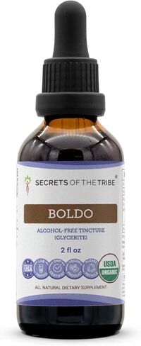 Secrets of the Tribe Boldo USDA Organic | Alcohol-Free Extract, High-Potency Herbal Drops | Made from 100% Certified Organic Boldo (Peumus boldus) Dried Leaf (2x4 oz) in Saudi Arabia