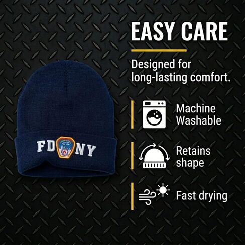 Artisan Owl NY Fire Department-Inspired Winter Beanie Hat, Blue in Kuwait
