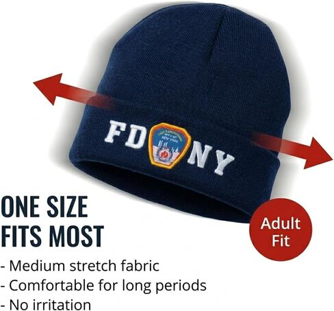 Artisan Owl NY Fire Department-Inspired Winter Beanie Hat, Blue in Kuwait