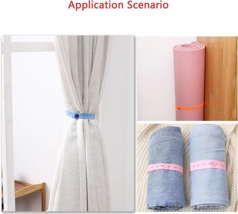 12 Pack Elastic Curtain Tiebacks with Buckle Adjustable Curtain Holdbacks Curtain Tie Backs Curtain Ties for Blackout Curtains Linen Back Tab Curtain Black Out Curtains Blinds Darkening Drapes in Kuwait