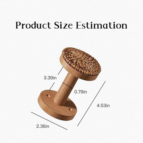 4-piece Curtain fixtures, Curtain Rod on the wall - Boho Rattan Curtain Hooks with Wooden Base, Decorative Handmade Curtain tiebacks, Bohemian Home Decor for Bedroom, Living Room and Study. in Saudi Arabia