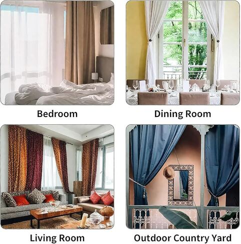 2 Pack Silver Magnetic Curtain Tiebacks - Heavy Duty No Drill Curtain Holdbacks for Drapes & Sheers | Decorative Metal Clips for Living Room, Bedroom, Office & Outdoor Use in Kuwait