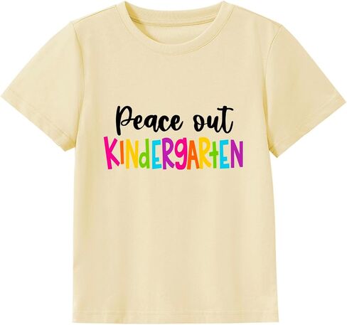Kindergarten Graduation Shirt Kids Toddler Girls Boys Peace Out Tees Last Day of School Tshirt Clothes in Kuwait