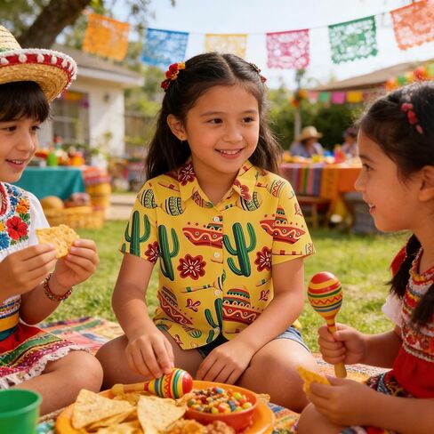 Boys Mexican Button Down Shirt Kids Cinco De Mayo T Shirt Summer Hawaiian Short Sleeve Tops in Kuwait