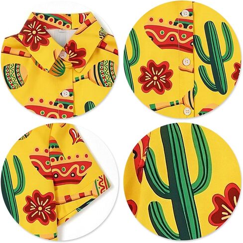 Boys Mexican Button Down Shirt Kids Cinco De Mayo T Shirt Summer Hawaiian Short Sleeve Tops in Kuwait