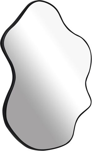 Tanmicoshomy White Irregular Wall Mirror 24x36 Inch, Cloud Shaped Frame Asymmetrical Wavy Mirror with Tempered Glass for Bathroom Bedroom Living Room or Entryway in Saudi Arabia