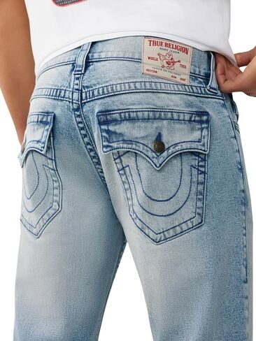 True Religion Men’s Billy Flap Bootcut Jean 34" – Relaxed Fit, Iconic Flap Pockets, Signature Horseshoe Stitching in Kuwait