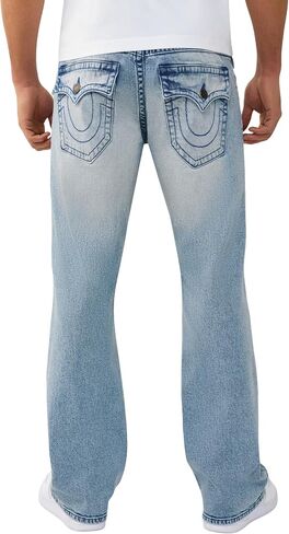 True Religion Men’s Billy Flap Bootcut Jean 34" – Relaxed Fit, Iconic Flap Pockets, Signature Horseshoe Stitching in Kuwait