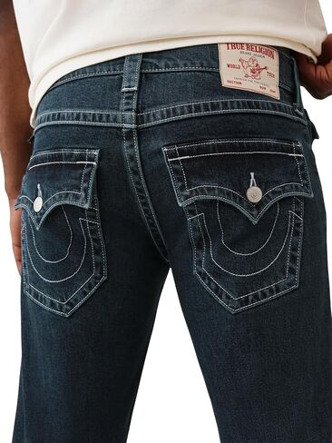 بنطال جينز Billy SN فلاب للرجال من True Religion - جينز مستقيم الساق مع جيوب خلفية بغطاء قلاب in Kuwait
