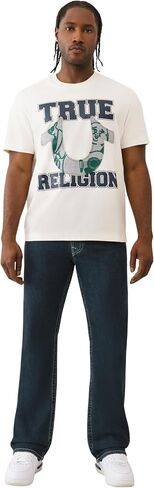 بنطال جينز Billy SN فلاب للرجال من True Religion - جينز مستقيم الساق مع جيوب خلفية بغطاء قلاب in Kuwait