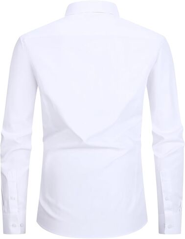 Men's Dress Shirt 4-Way Stretch Slim Fit Business, Casual, Prom, Wedding Button Down Shirts in Saudi Arabia
