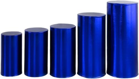 5 Pack White Spandex Cylinder Pedestal Stand Covers Round Tables Cover Plinth Display Box Stand Covers Dessert Table Decor for Party Wedding Birthday Photo Backdrop Event Decor (round-white) in Saudi Arabia