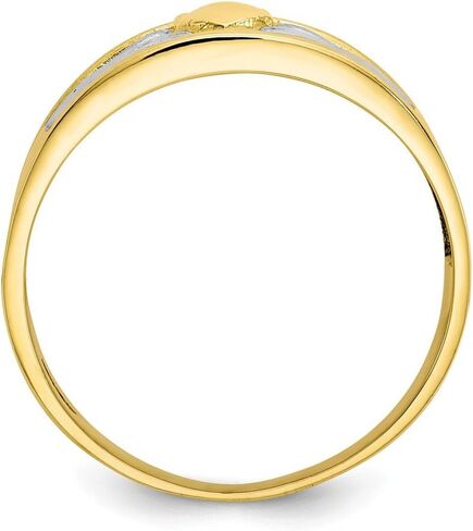 Solid 10k Yellow Gold Two Toned Men's Irish Claddagh Celtic Ring Band in Kuwait