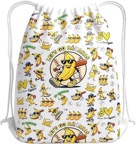 AICase for Savannah Bananas Merch Youth Gifts Inspired Drawstring Bag Backpack Baseball Sports Gym Sackpack Poster Tote Bag Shirt Hat jersey Water Resistant String Bag for Women Men in Kuwait
