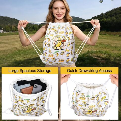 AICase for Savannah Bananas Merch Youth Gifts Inspired Drawstring Bag Backpack Baseball Sports Gym Sackpack Poster Tote Bag Shirt Hat jersey Water Resistant String Bag for Women Men in Kuwait