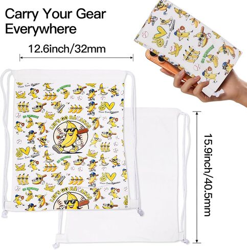 AICase for Savannah Bananas Merch Youth Gifts Inspired Drawstring Bag Backpack Baseball Sports Gym Sackpack Poster Tote Bag Shirt Hat jersey Water Resistant String Bag for Women Men in Kuwait
