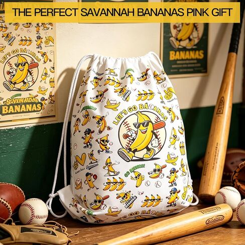 AICase for Savannah Bananas Merch Youth Gifts Inspired Drawstring Bag Backpack Baseball Sports Gym Sackpack Poster Tote Bag Shirt Hat jersey Water Resistant String Bag for Women Men in Kuwait