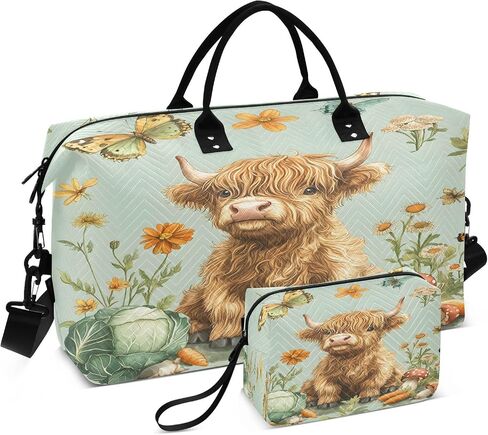Cat Travel Gym Bag, Gray Cartoon Cats Weekender Overnight Duffle for Women with Toiletry Bag Travel Tote in Kuwait
