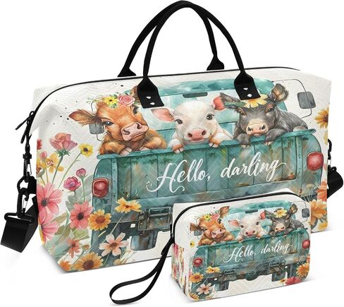 Cat Travel Gym Bag, Gray Cartoon Cats Weekender Overnight Duffle for Women with Toiletry Bag Travel Tote in Kuwait