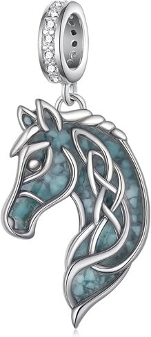 Horse Charms 925 Sterling Silver Turquoise Jewelrys Animal Charm Western Jewelry Horse Gifts for Women in Saudi Arabia