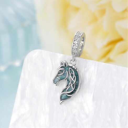 Horse Charms 925 Sterling Silver Turquoise Jewelrys Animal Charm Western Jewelry Horse Gifts for Women in Saudi Arabia