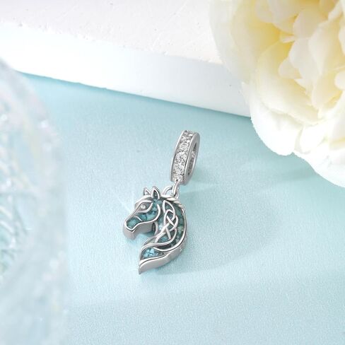 Horse Charms 925 Sterling Silver Turquoise Jewelrys Animal Charm Western Jewelry Horse Gifts for Women in Saudi Arabia