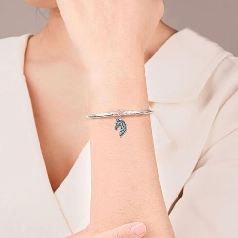 Horse Charms 925 Sterling Silver Turquoise Jewelrys Animal Charm Western Jewelry Horse Gifts for Women in Saudi Arabia