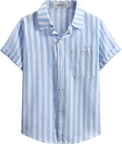 Boys Button Dwon Shirt Short Sleeve 2026 Fashion Shirt Casual Lightweight in Saudi Arabia