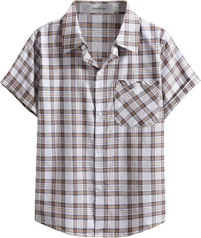 Boys Button Dwon Shirt Short Sleeve 2026 Fashion Shirt Casual Lightweight in Saudi Arabia