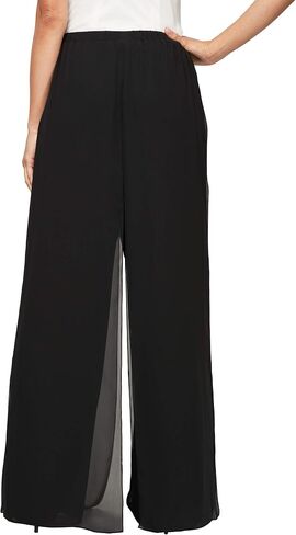 Alex Evenings Women's Silky Chiffon Wide Leg Pant in Kuwait