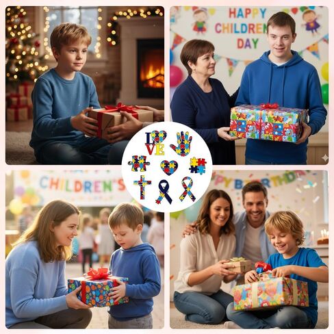 Autism Awareness Brooch Pins Colorful Autism Puzzle Piece Cross Heart Ribbon Design Inspirational Lapel Pin for Clothes Backpacks Accessories in Saudi Arabia