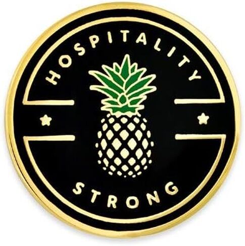 PinMart's Hospitality Strong Pineapple Enamel Lapel Pin in Kuwait