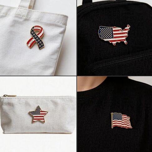 6/12/24/48 Pack American Flag Pins – Patriotic USA Flag Lapel Pins Set, Enamel American Lapel Pin for Men Women, 4th of July Memorial Day Veterans Day Gift in Saudi Arabia