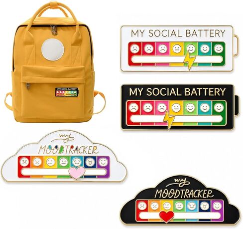 4pcs Social Battery Pin,My Social Battery Slider Pin,Lightweight And Versatile,Durable Alloy,For Backpacks Clothing Hat Bags Scarves in Saudi Arabia
