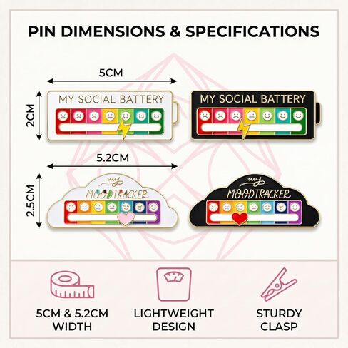 4pcs Social Battery Pin,My Social Battery Slider Pin,Lightweight And Versatile,Durable Alloy,For Backpacks Clothing Hat Bags Scarves in Saudi Arabia