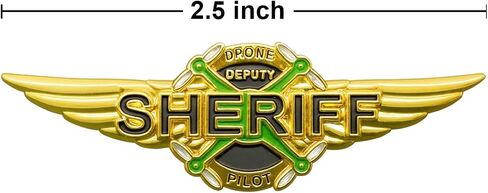 AMERICA'S FRONT LINE EL14-23 Deputy Sheriff Police Drone Pilot Full Size UAS FAA Commercial Wings pin for Uniform wear in Saudi Arabia