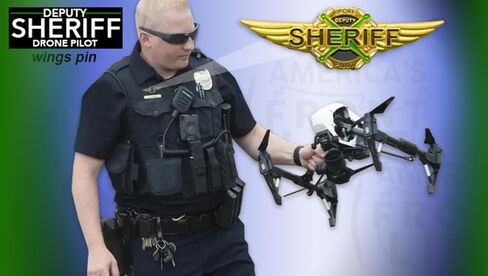 AMERICA'S FRONT LINE EL14-23 Deputy Sheriff Police Drone Pilot Full Size UAS FAA Commercial Wings pin for Uniform wear in Saudi Arabia